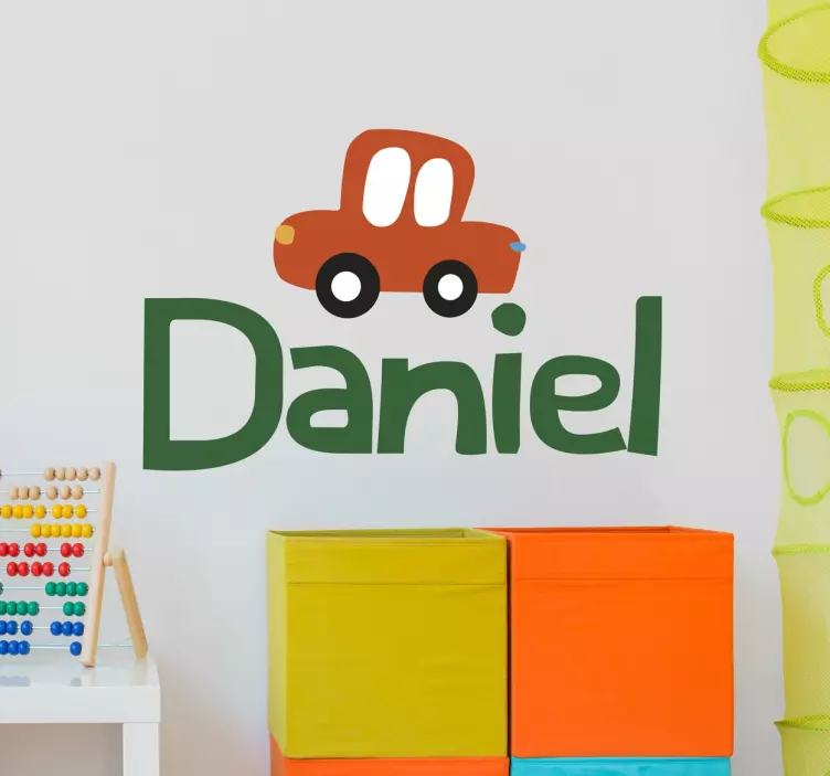 Adesivo per bambini personalizzabile nome auto - TenStickers