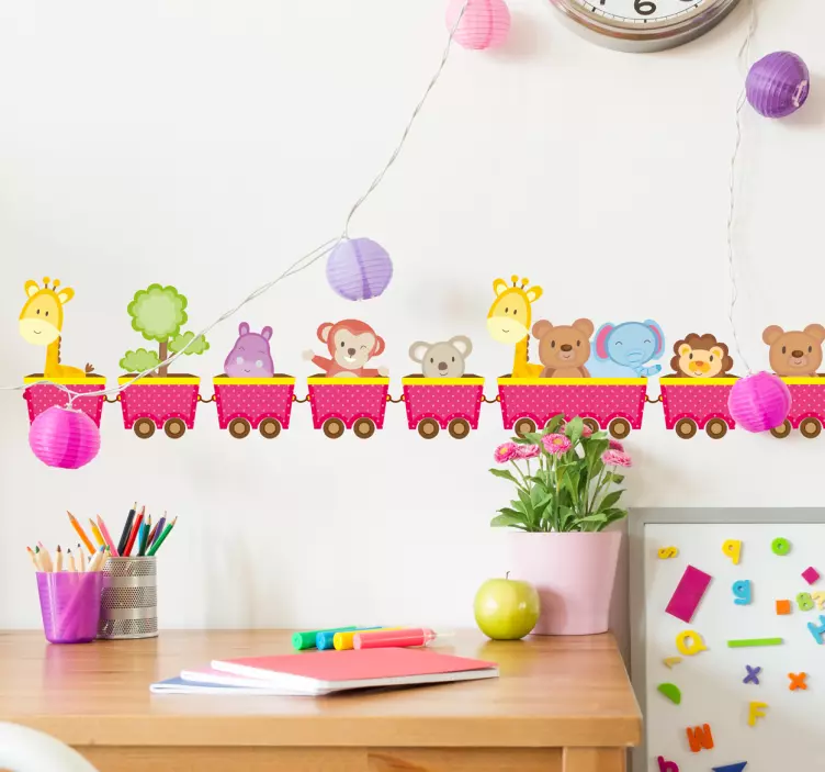 Adesivo per bambini trenino animali - TenStickers