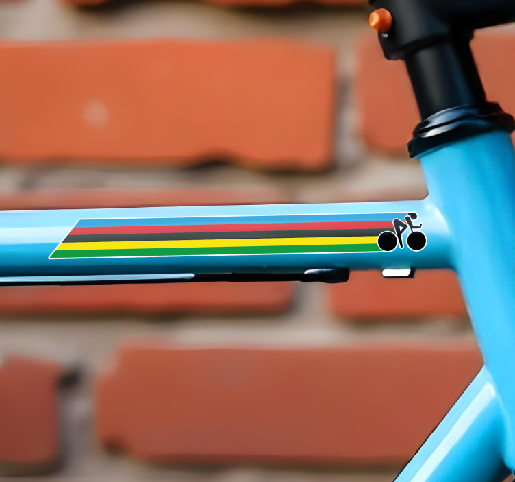 Adesivo per bici campione del mondo colori strisce - TenStickers