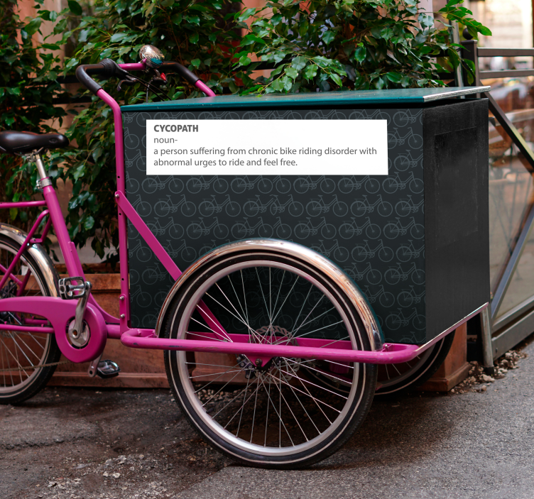 Adesivo per bici ciclopatico spinge a cavalcare - TenStickers