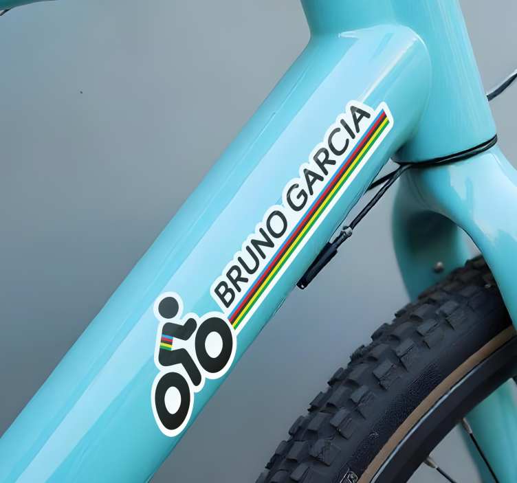 Adesivo per bici colori e nome del campione del mondo - TenStickers