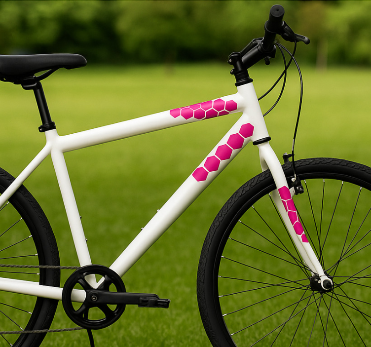 Adesivo per bici decalcomanie esagonali rosa - TenStickers