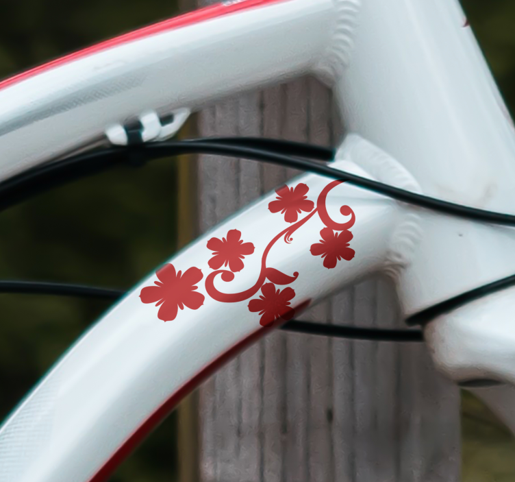 Adesivo per bici fiore elegante - TenStickers