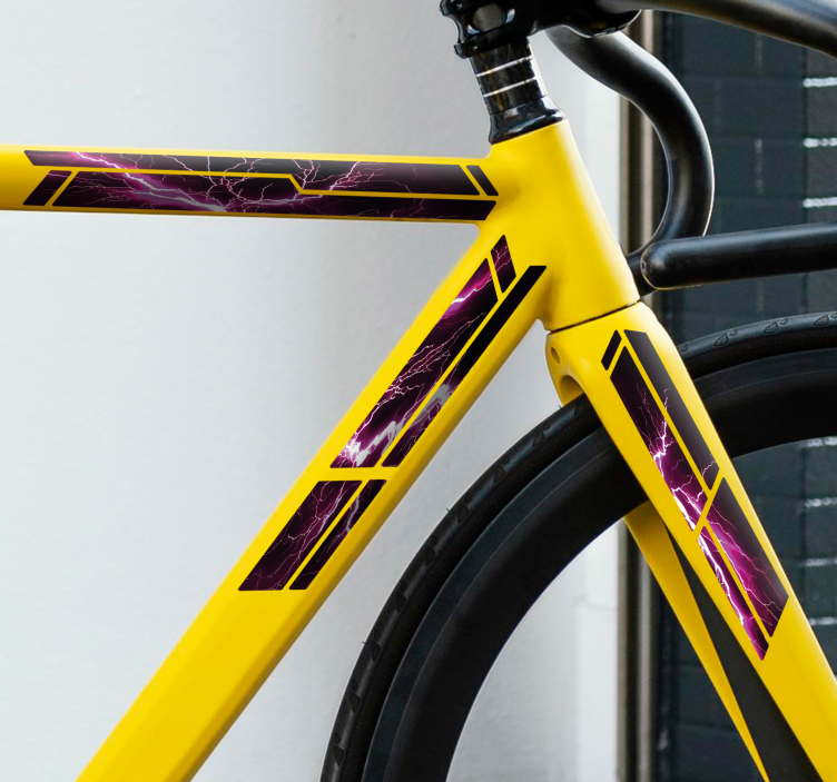 Adesivo per bici fulmine rosa - TenStickers
