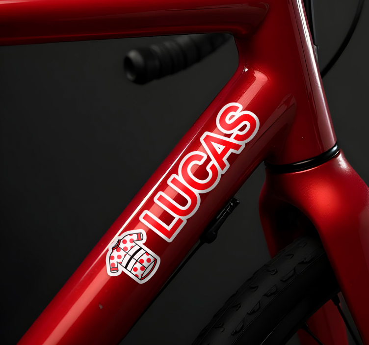 Adesivo per bici maglia da ciclismo rossa personalizzata - TenStickers