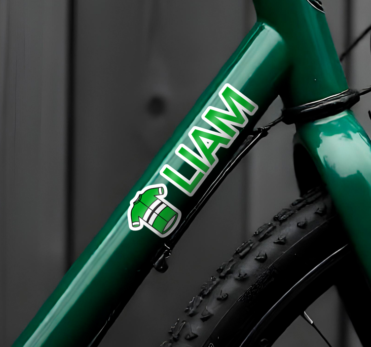 Adesivo per bici maglia da ciclismo verde personalizzata - TenStickers