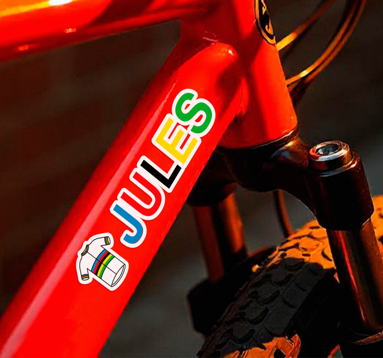 Adesivo per bici maglia da ciclista campione del mondo - TenStickers