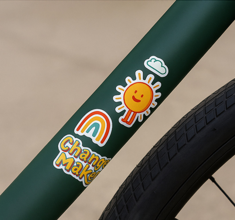 Adesivo per bici mondo verde - TenStickers