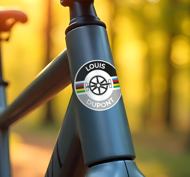 Adesivo per bici nome con strisce circolari - TenStickers