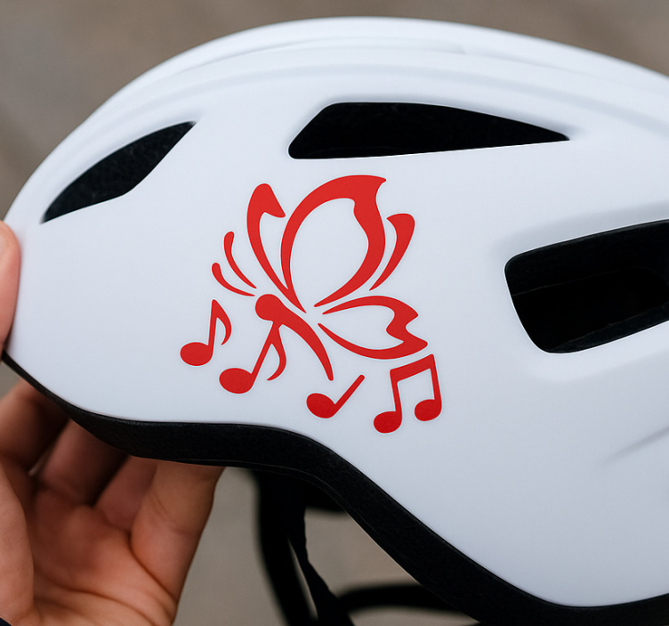 Adesivo per bici note musicali a forma di farfalla - TenStickers