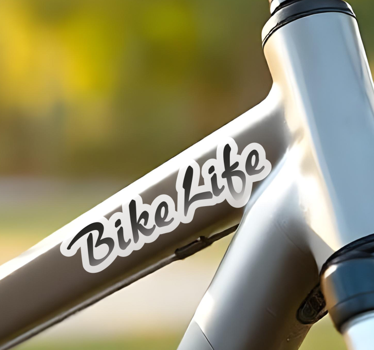 Adesivo per bici testo vita in bicicletta - TenStickers