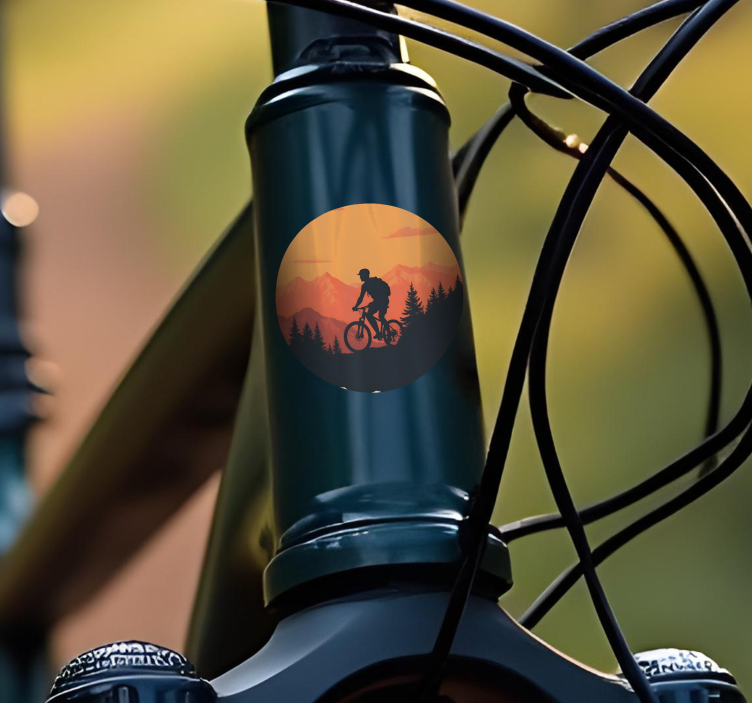 Adesivo per bici tramonto arancione - TenStickers