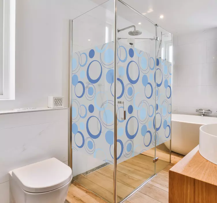 Adesivo per box doccia bolle blu minime - TenStickers