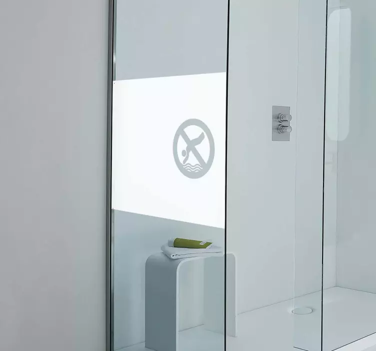 Adesivo per box doccia cartello di divieto di balneazione - TenStickers