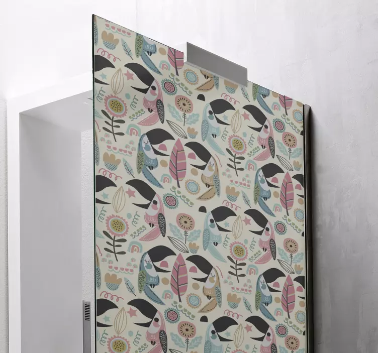 Adesivo per box doccia modelli di uccelli stravaganti - TenStickers