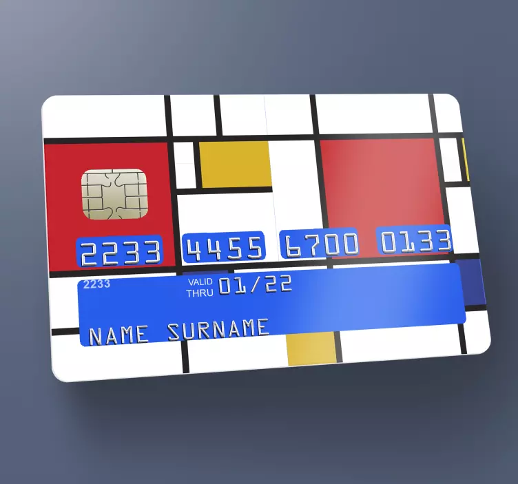 Adesivo carta di credito Arte geometrica mondrian - TenStickers