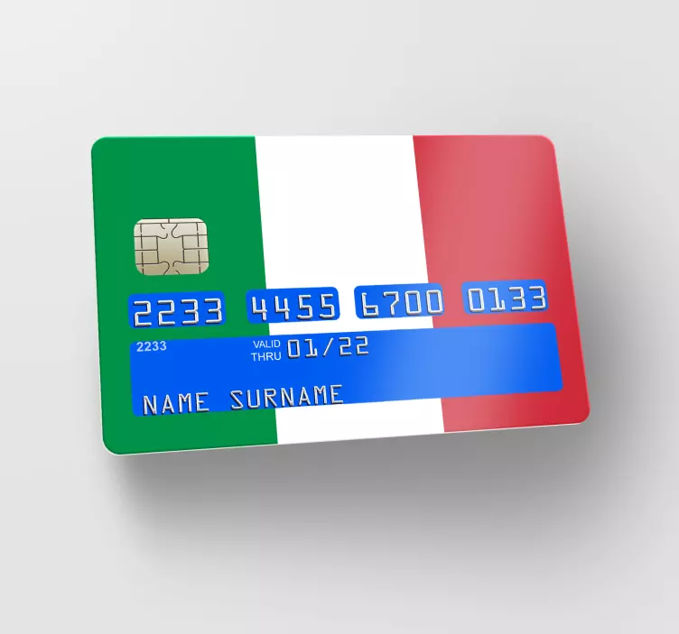Adesivo per carta di credito con tricolore - TenStickers