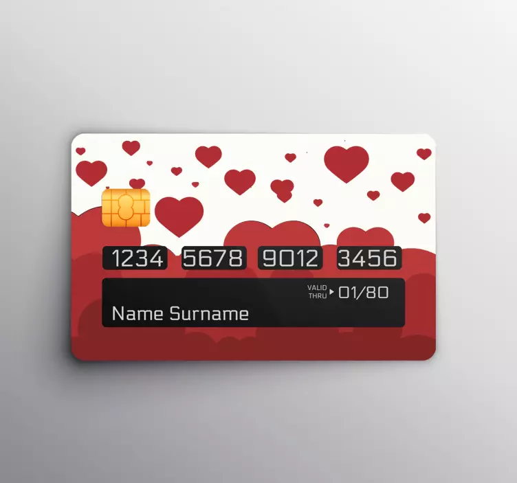 Adesivo carta di credito Modello nuvola cuore rosso - TenStickers