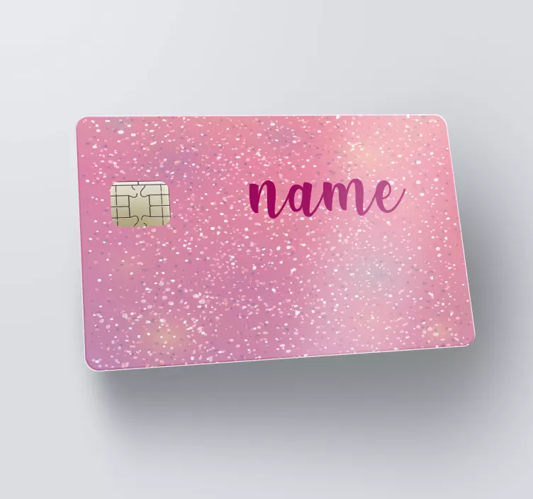 Adesivo carta di credito Rosa glitter personalizzato - TenStickers