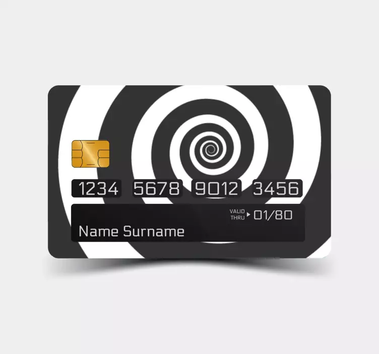 Adesivo carta di credito spirale bianco e nero - TenStickers