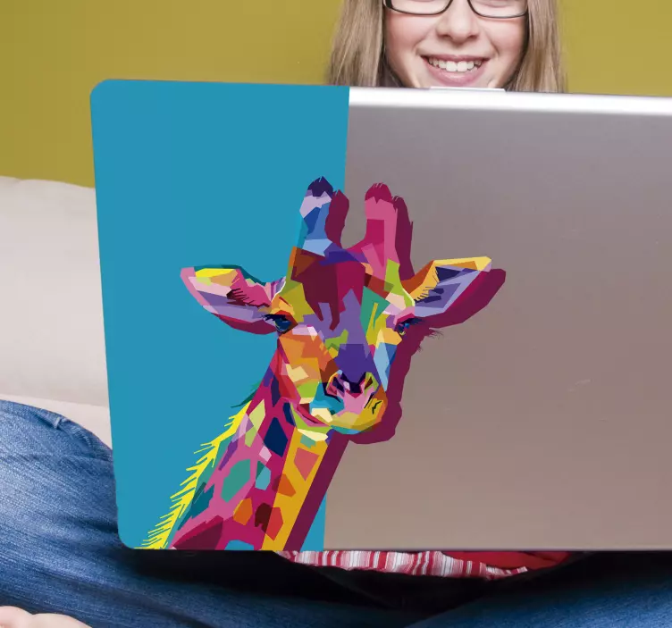 Adesivo per computer giraffa 3d - TenStickers
