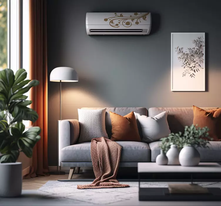 Adesivo per condizionatore floreale vintage - TenStickers