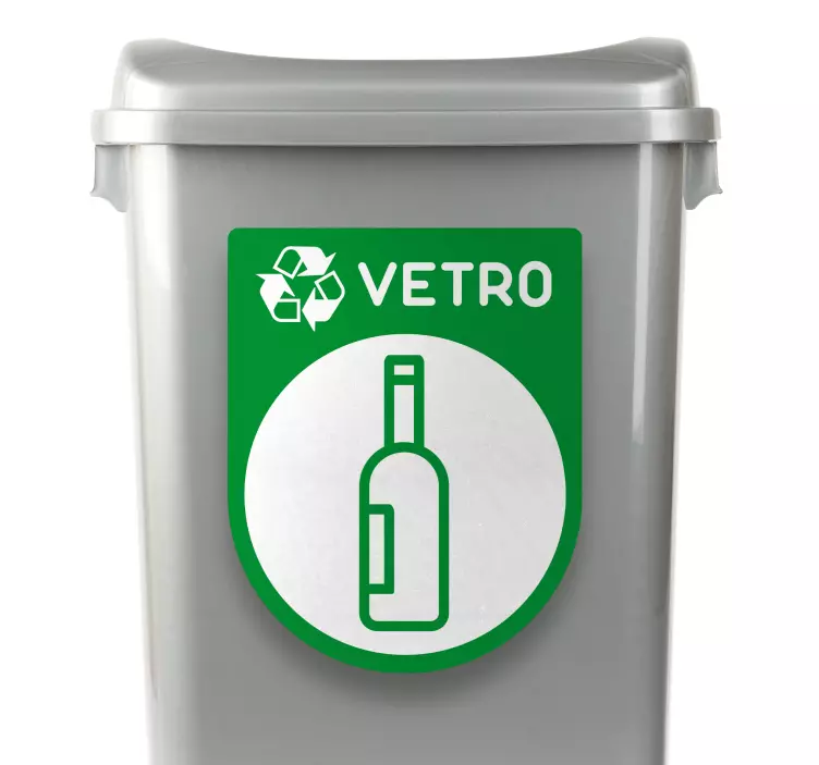 Adesivo contenitore riciclaggio del vetro - TenStickers