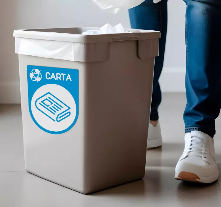 Adesivo contenitore riciclaggio della carta - TenStickers