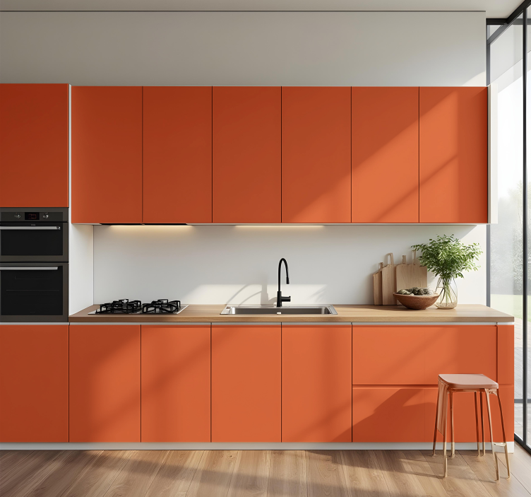 Adesivo per cucina colore arancione lucido - TenStickers