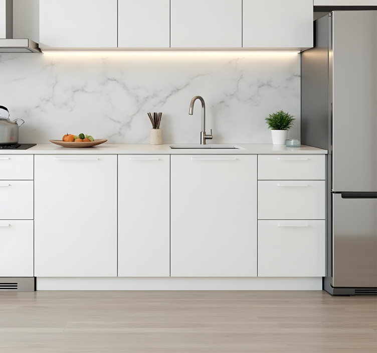 Adesivo per cucina design bianco semplice - TenStickers