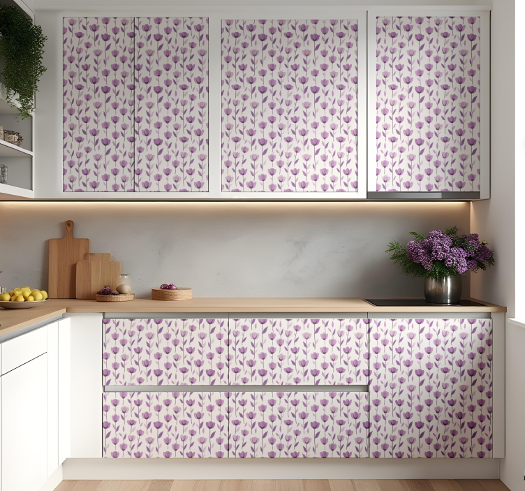 Adesivo per cucina design di stampe floreali - TenStickers