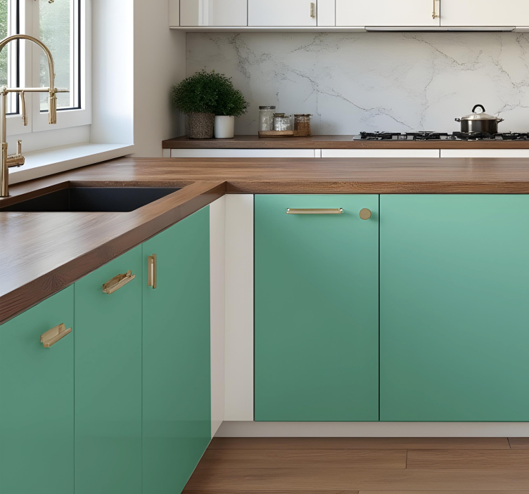 Adesivo per cucina design in tonalità verde lucido - TenStickers