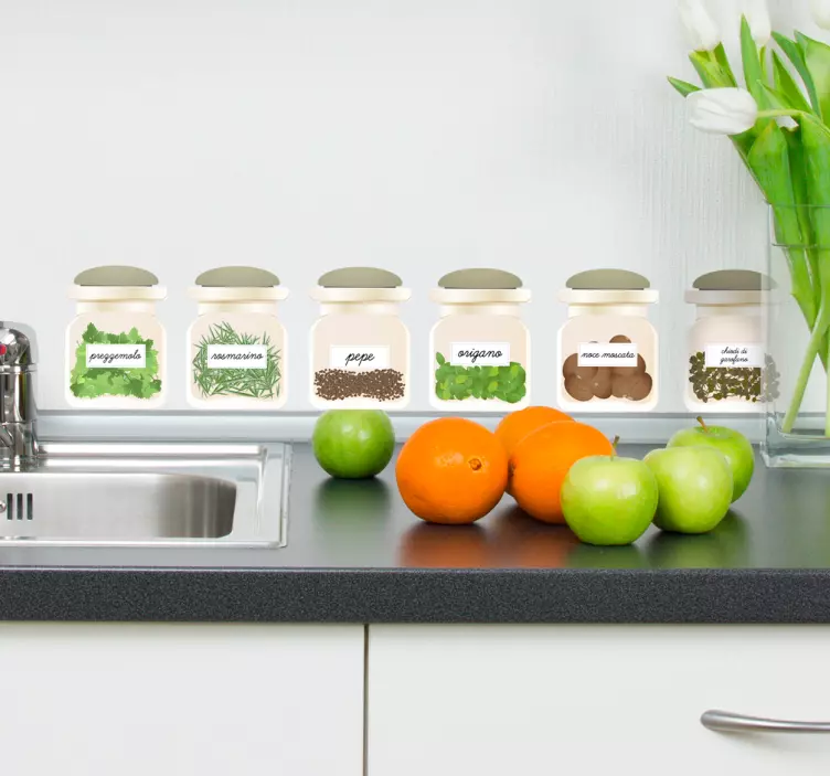 Adesivo per cucina piante aromatiche - TenStickers