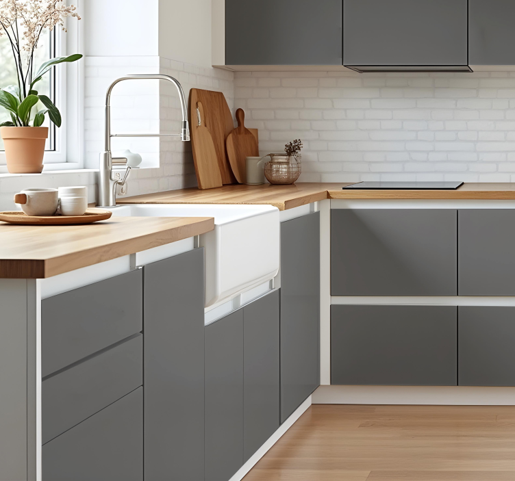 Adesivo per cucina tono grigio opaco - TenStickers