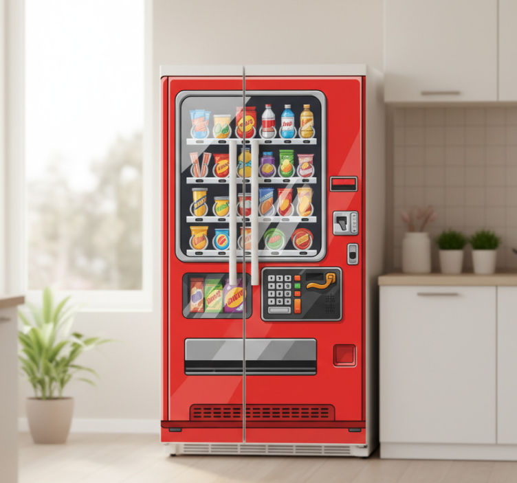 Adesivo per frigo distributore automatico rosso - TenStickers