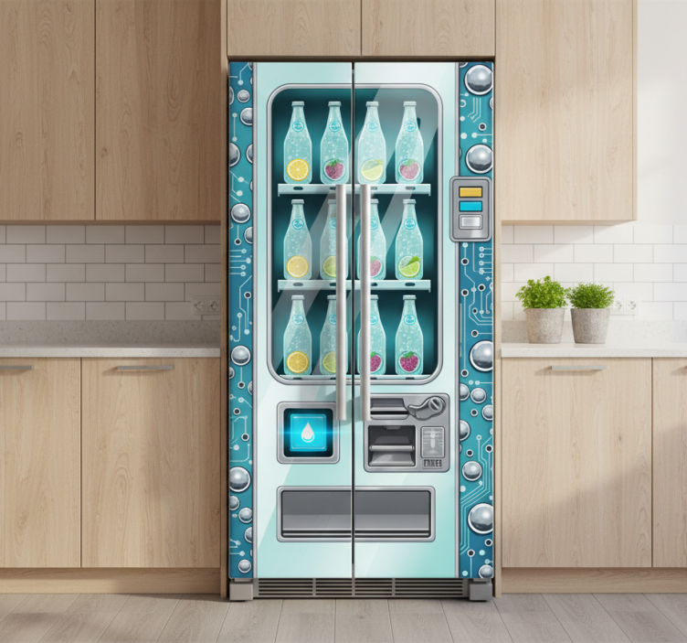 Adesivo per frigo distributore di acqua frizzante - TenStickers