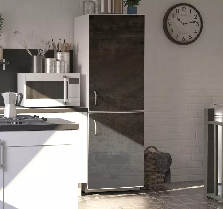 Adesivo per frigo effetto ferroso con grigio - TenStickers
