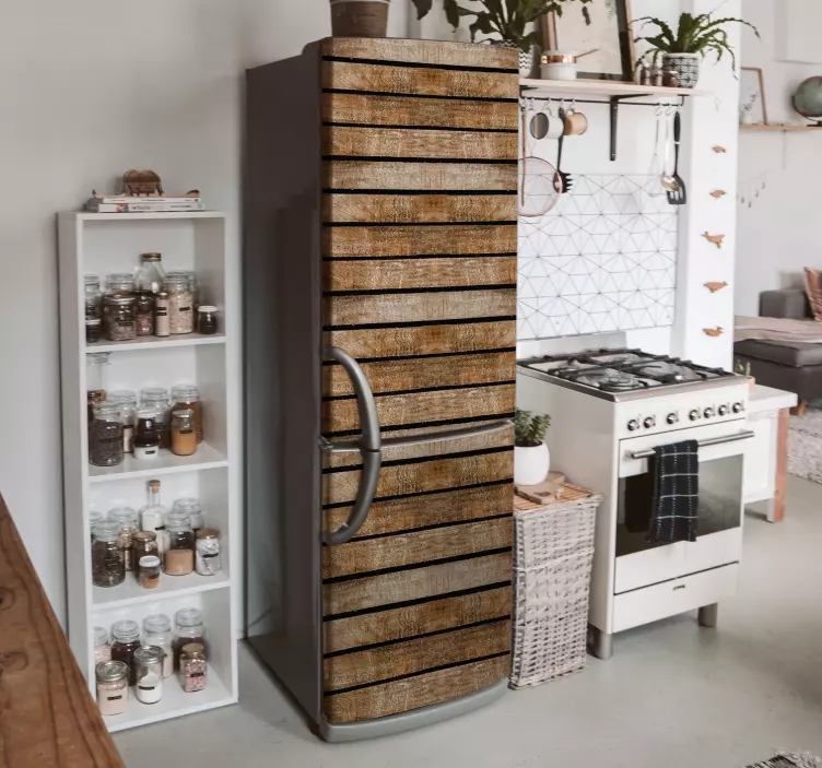Adesivo per frigo effetto legno - TenStickers