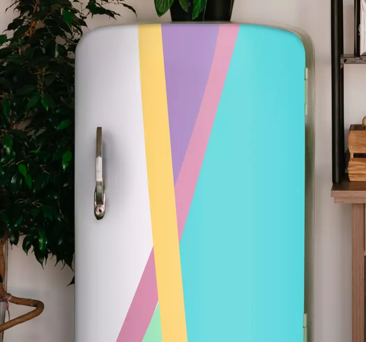 Adesivo per frigo linee geometriche colorate - TenStickers