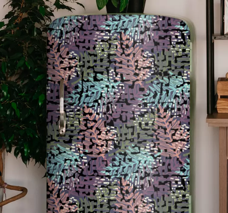 Adesivo per frigo motivi floreali a foglie - TenStickers