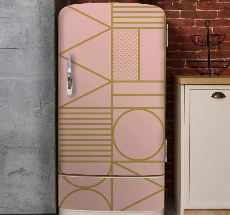 Adesivo per frigo motivo geometrico rosa - TenStickers