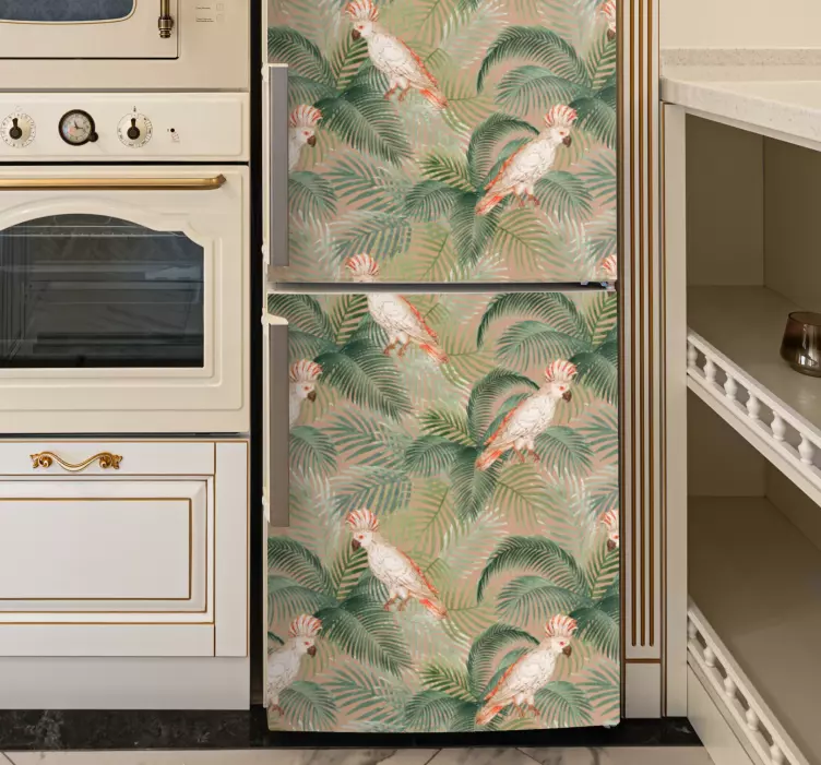 Adesivo per frigo motivo pappagallo tropicale - TenStickers