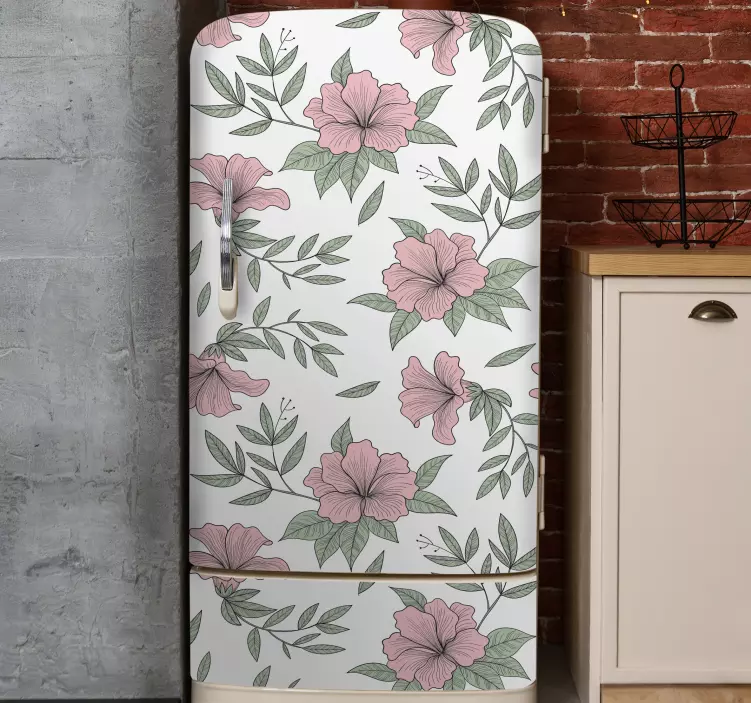 Adesivo per frigo stile di composizione botanica - TenStickers