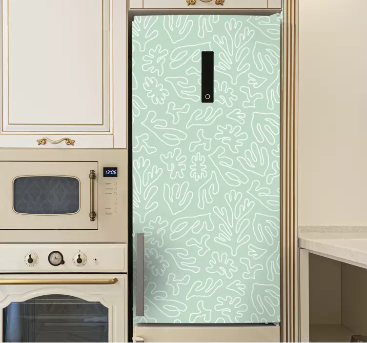 Adesivo per frigo stile di disposizione botanica - TenStickers