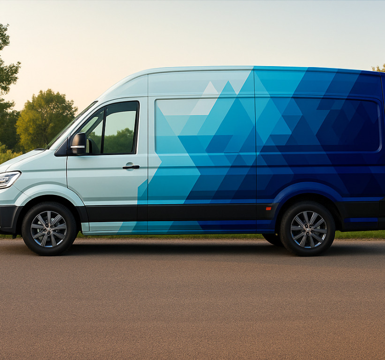 Adesivo per furgone disegno di triangoli blu - TenStickers