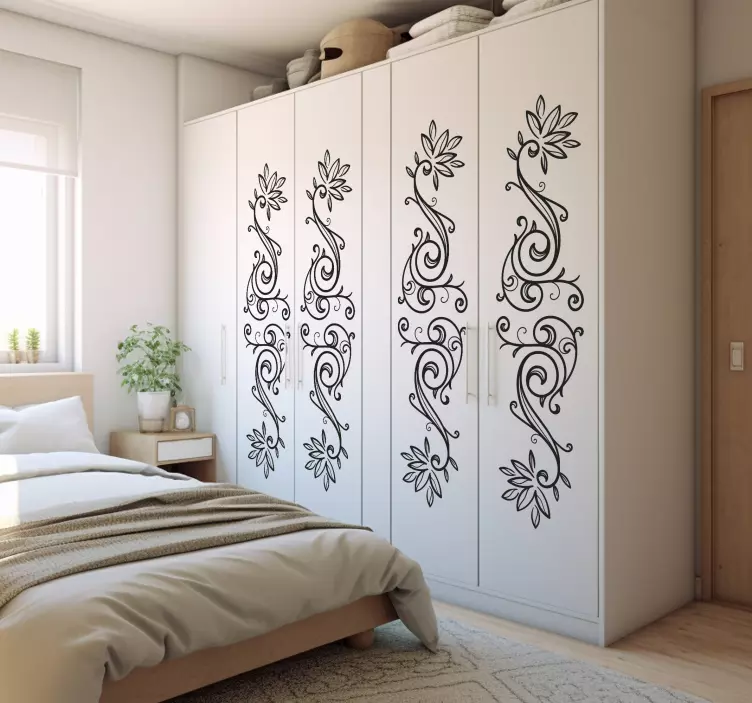 Adesivo per guardaroba ornamentale floreale  - TenStickers