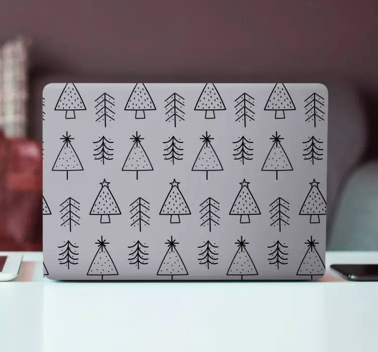 Adesivo natalizio alberi di natale decorati - TenStickers