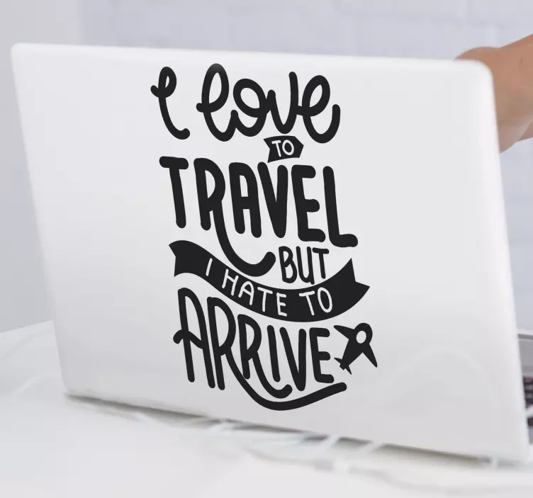 Adesivo per laptop amo viaggiare - TenStickers