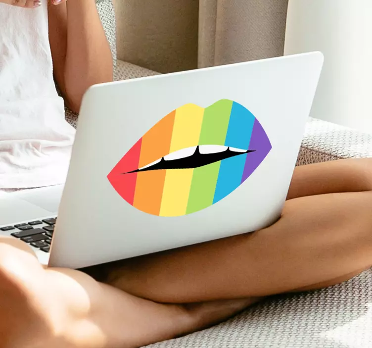 Adesivo per laptop arte delle labbra colorate - TenStickers