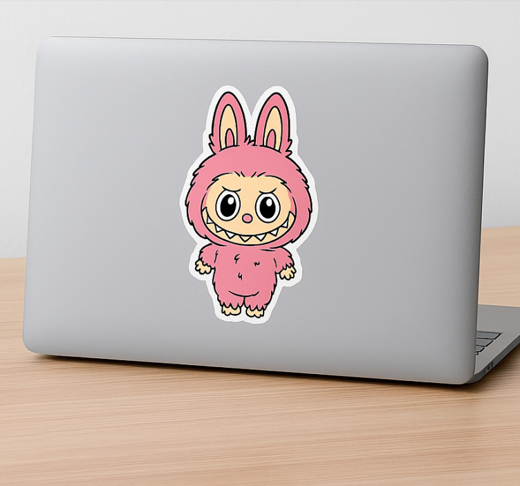 Adesivo per laptop bambola mostro rosa - TenStickers